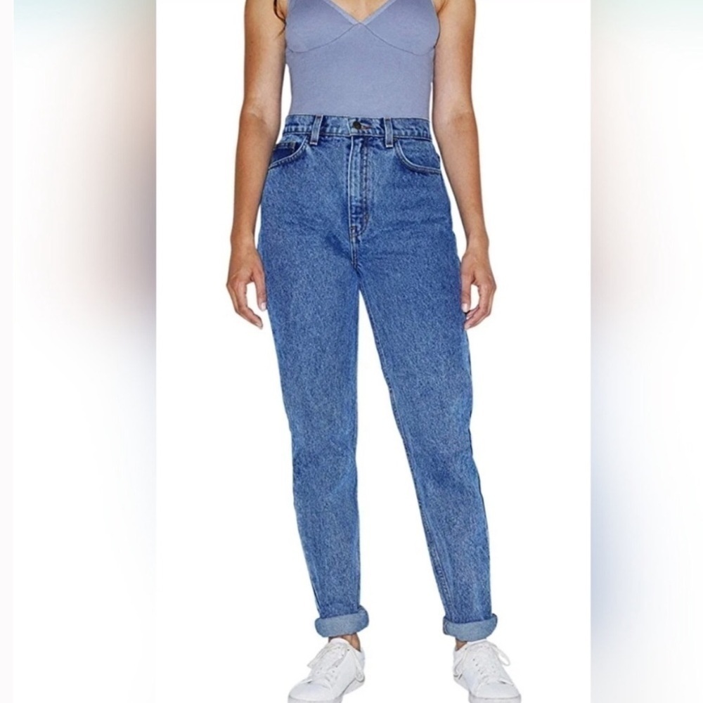 American Apparel The High Waist Jean Medium Marble Wash Size 27